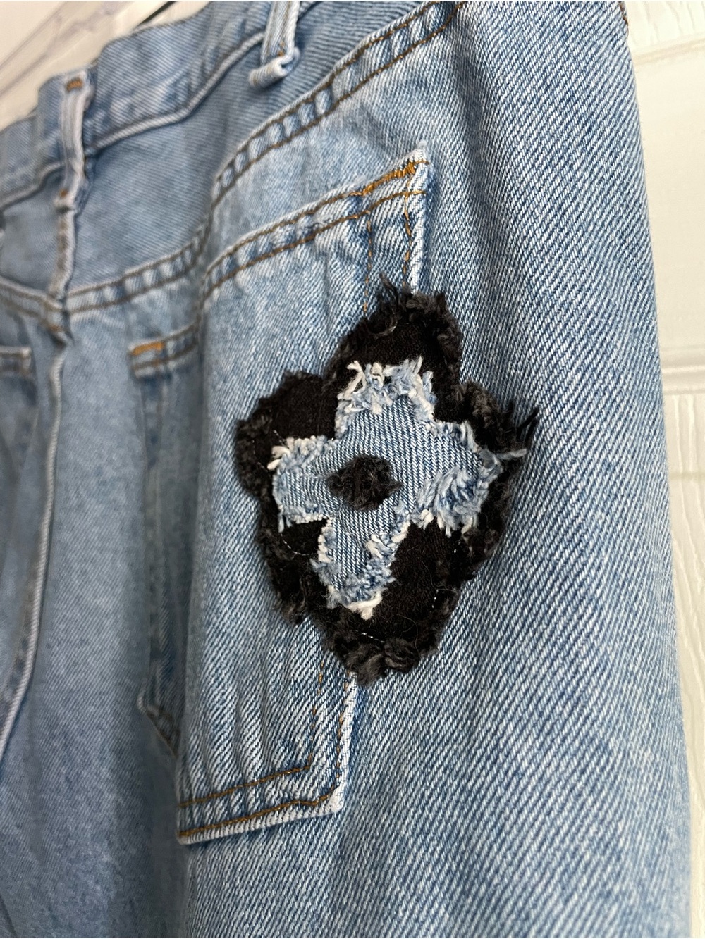 George Floral Denim Distressed Shorts - Picture 5 of 9